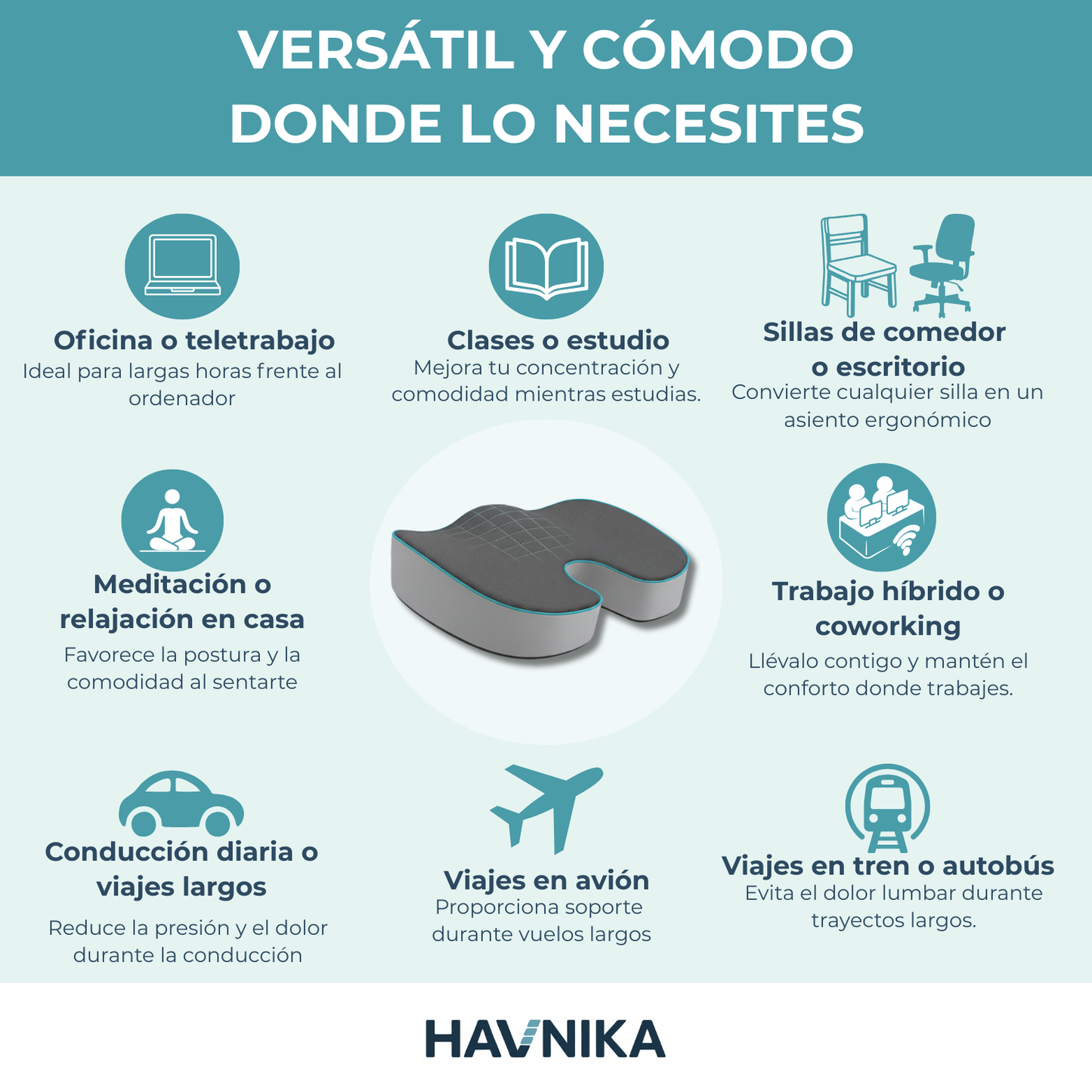 Havnika Align Seat™ Cojín Ergonómico para tu día a día