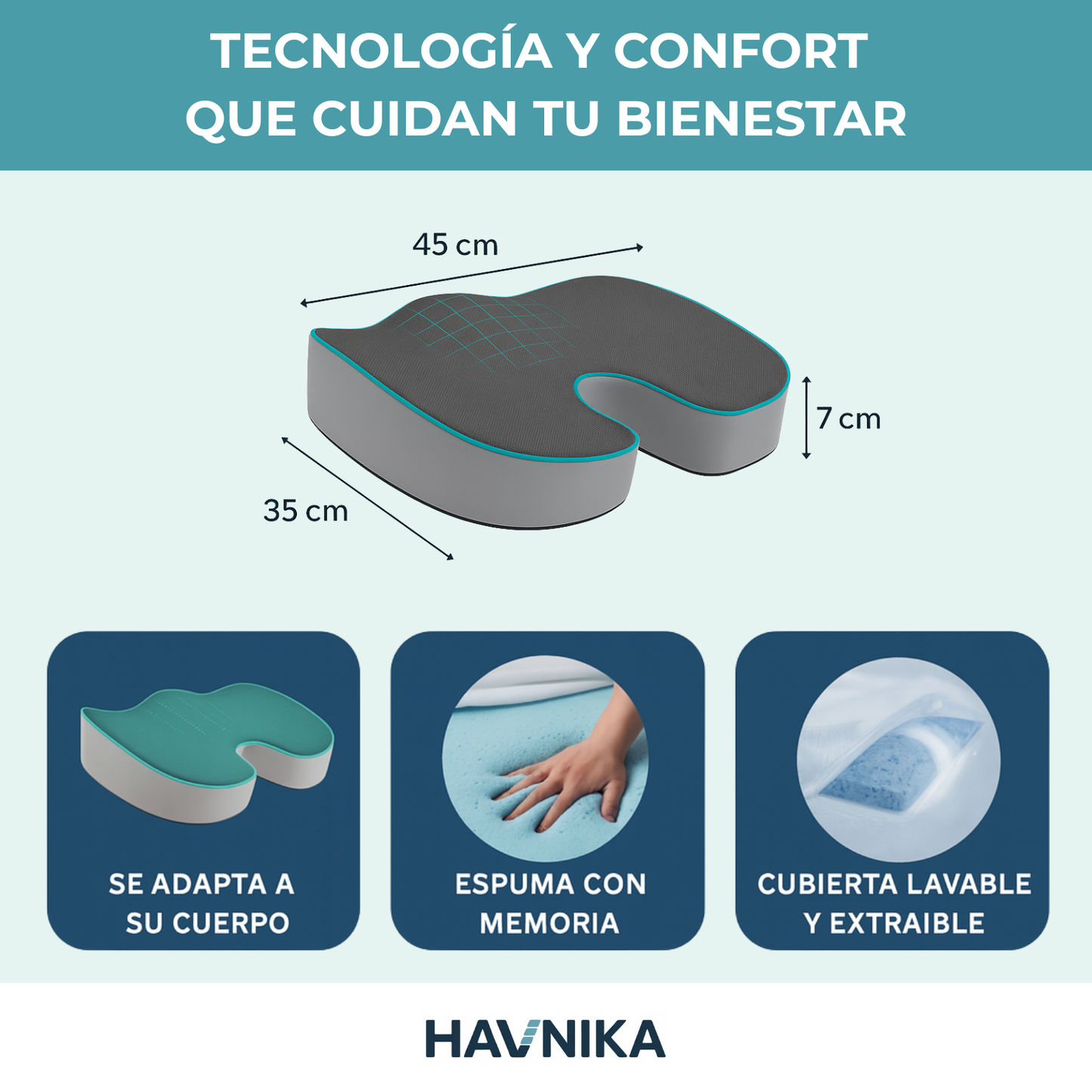 Havnika Align Seat™ Cojín Ergonómico para tu día a día