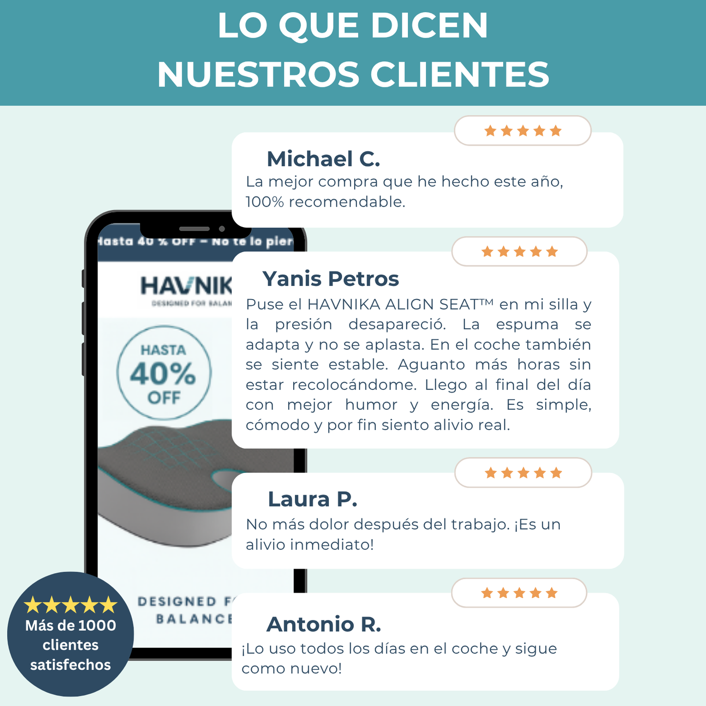 Havnika Align Seat™ Cojín Ergonómico para tu día a día